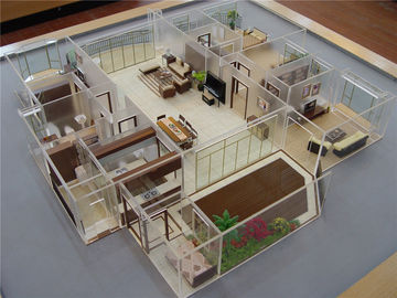 O design de interiores diminuto modela, o modelo 3D 60 * 60CM interior da casa acrílica